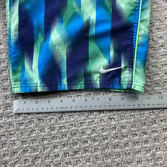 Vintage Nike Swim Trunks Boys Large L 11-13 YRS Blue Green Athletic Shorts - Picture 11 of 13